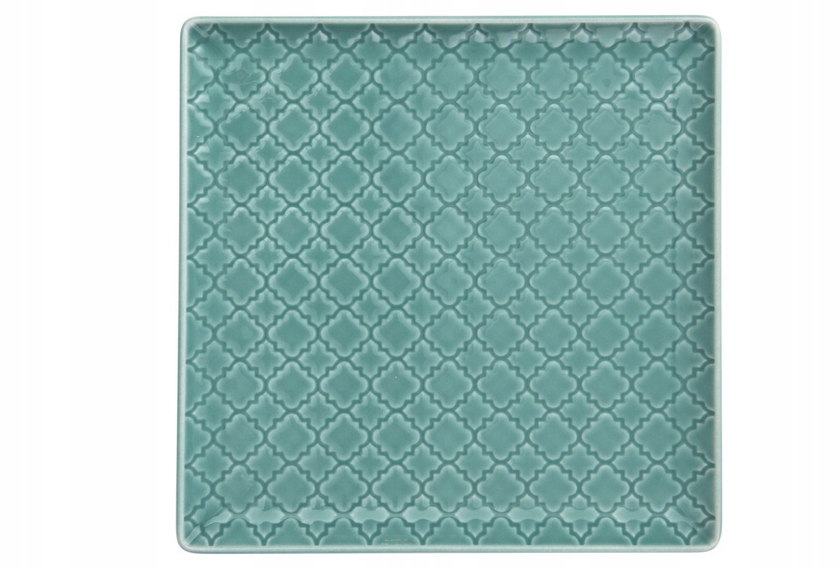Marrakesh bord vierkant Porseleinen Schotel 17cm - Zee Blauw/Groen