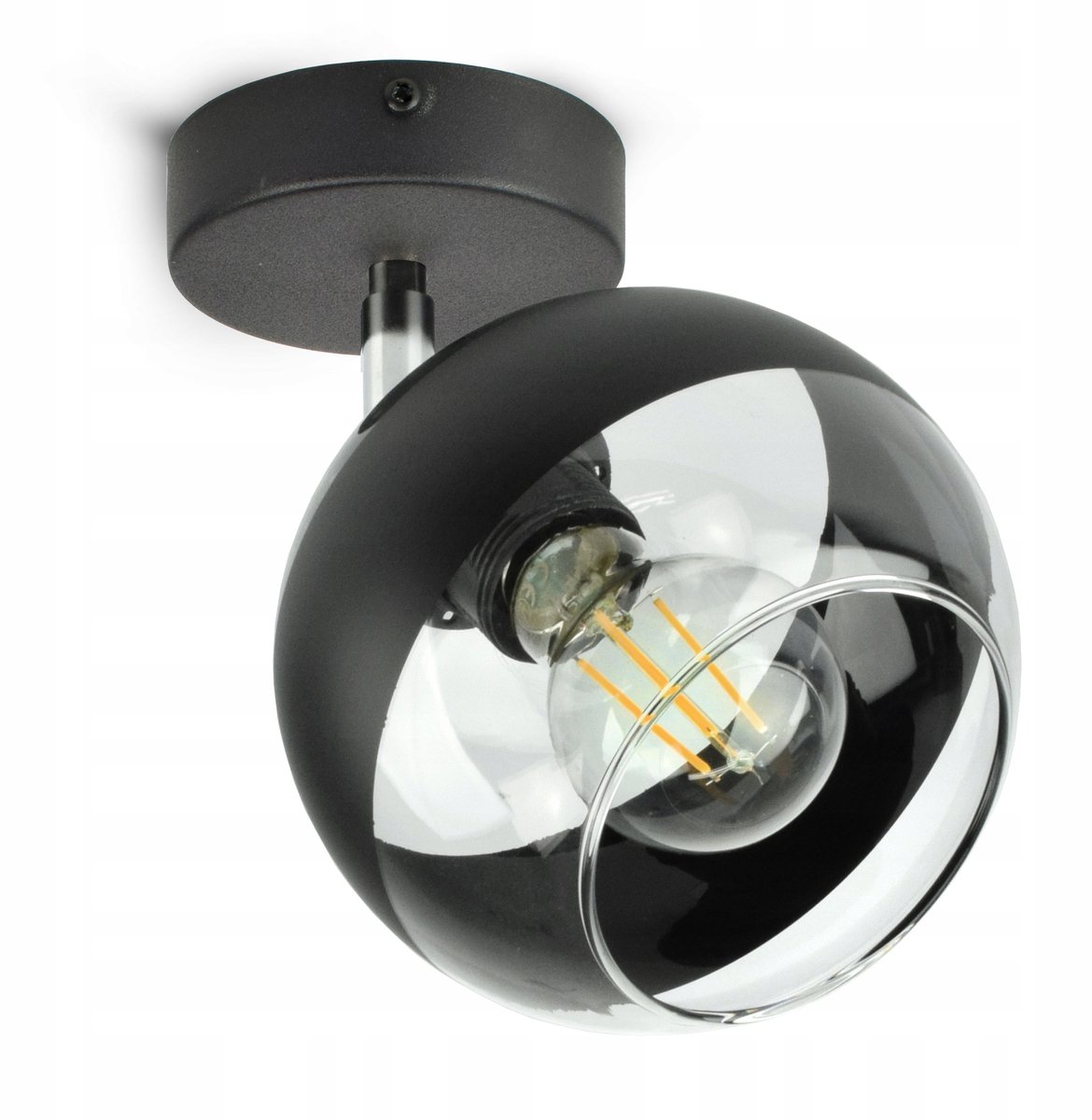 Zwarte Hanglamp met Glazen Bol - Black Belt EG1 LED E27