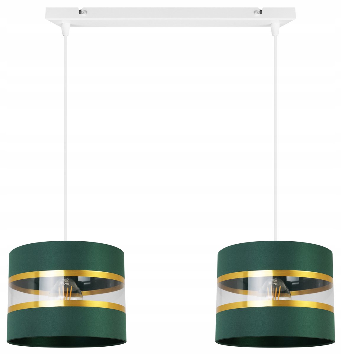 Elegance Gold Plafondlamp met Groene Kap en Gouden Accenten
