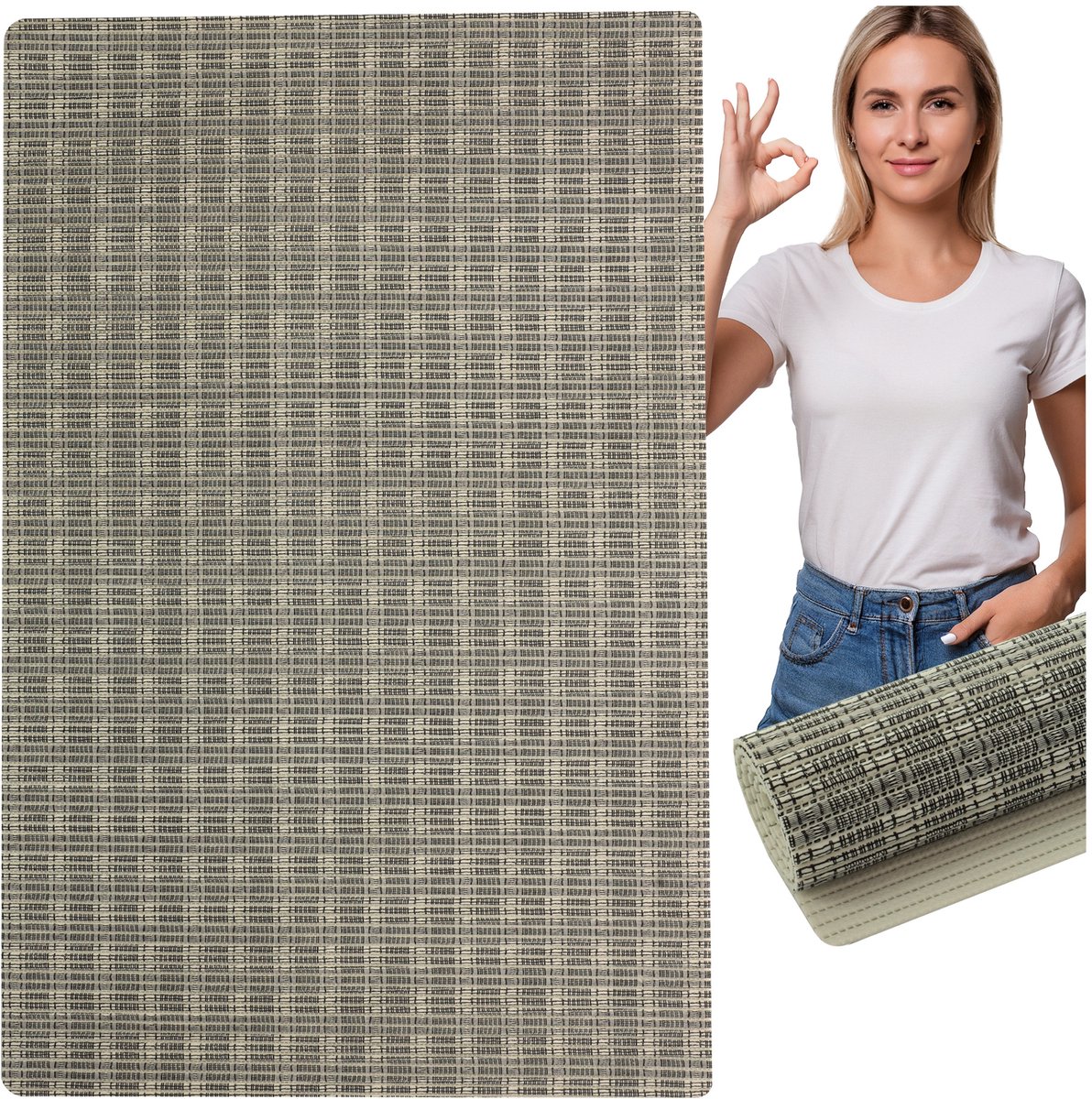 Antislip badmat 65x100cm schuim voor douche en bad - Grijs
