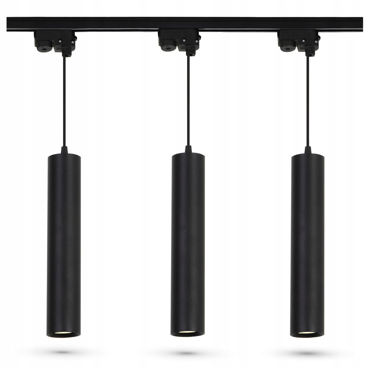 1m Railsysteem met 3x Zwarte GU10 LED Lampen - Verstelbaar