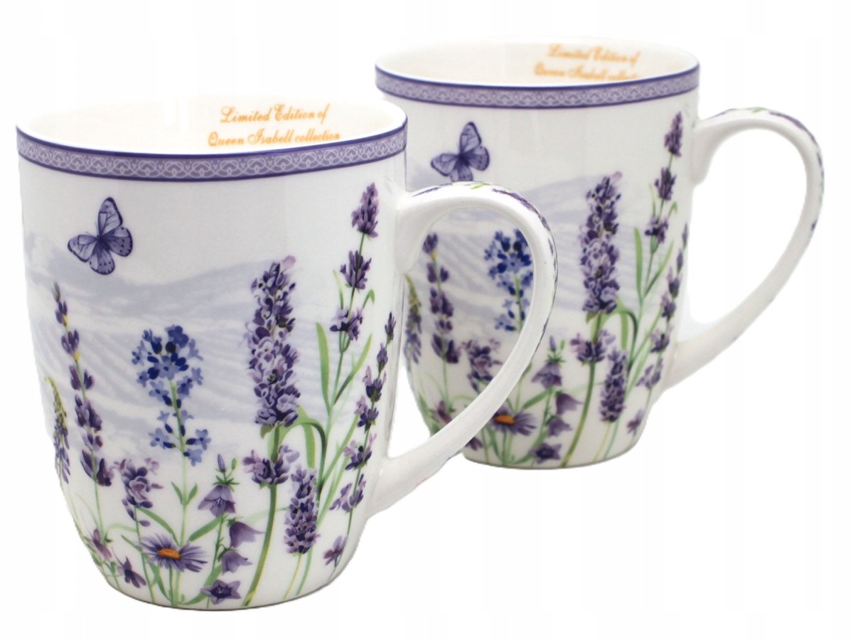 Luxe Porseleinen Mokkenset - Lavendel Design - Cadeau