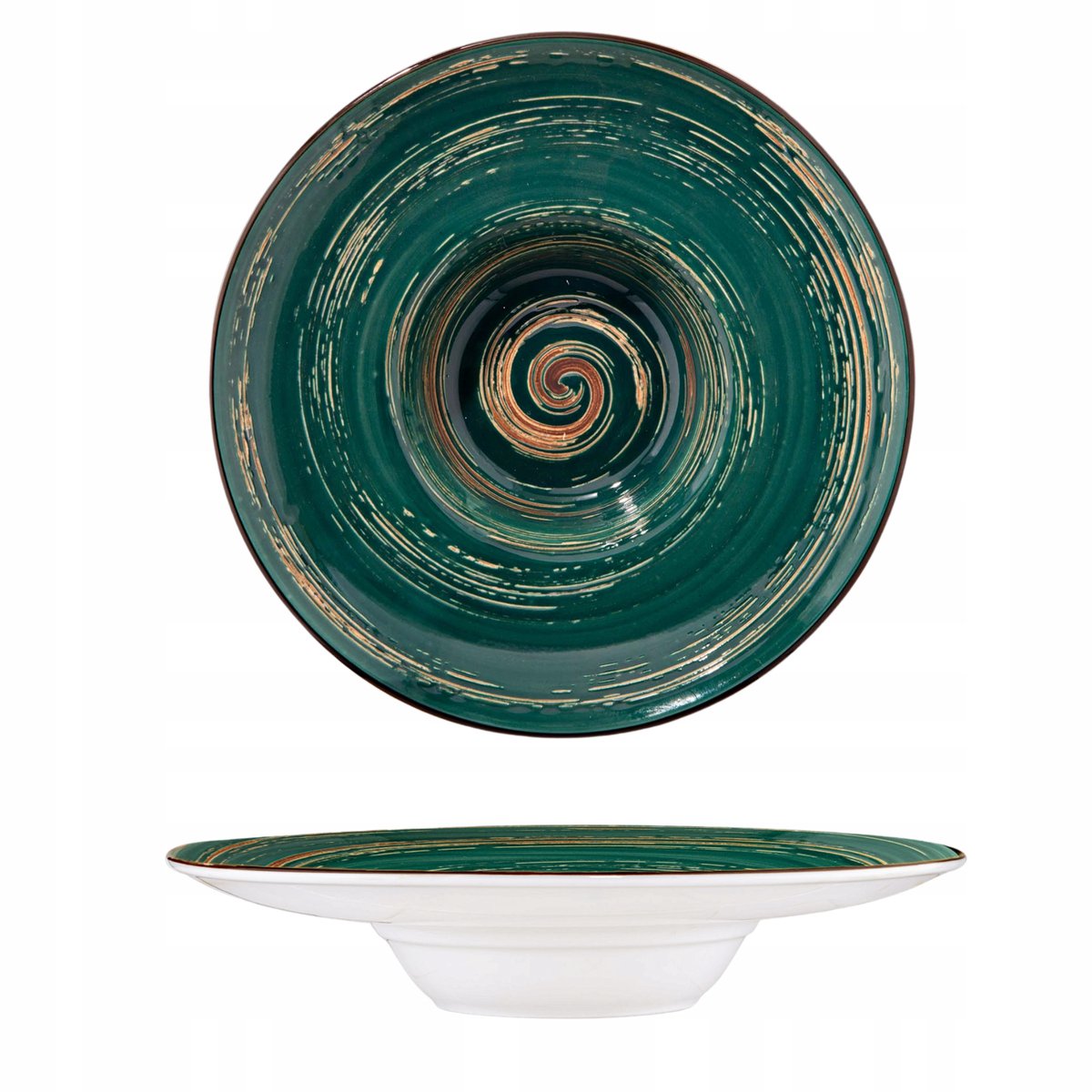 Wilmax Diepe Porseleinen Kom/Bord Groen 24cm 200ml - ColorBoom
