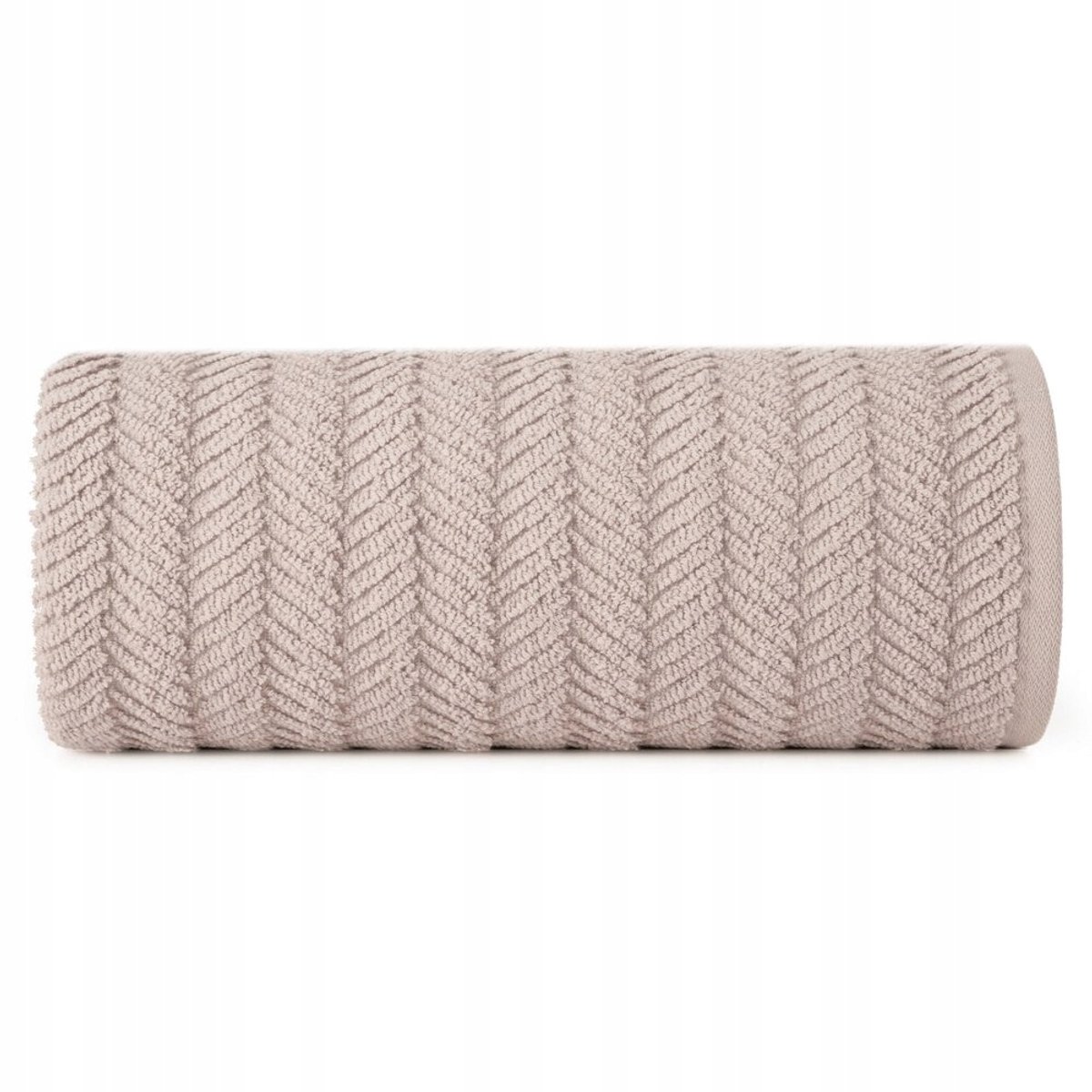 Beige Katoenen Badstof Handdoek 50x90cm Visgraat