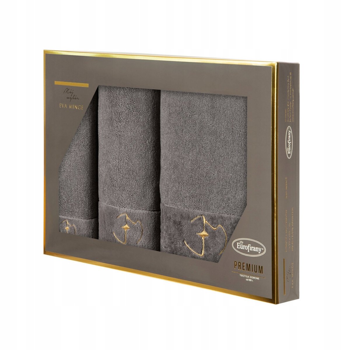 GAJA Handdoekenset 3 stuks - Grijs - 30x50, 50x90, 70x140 cm
