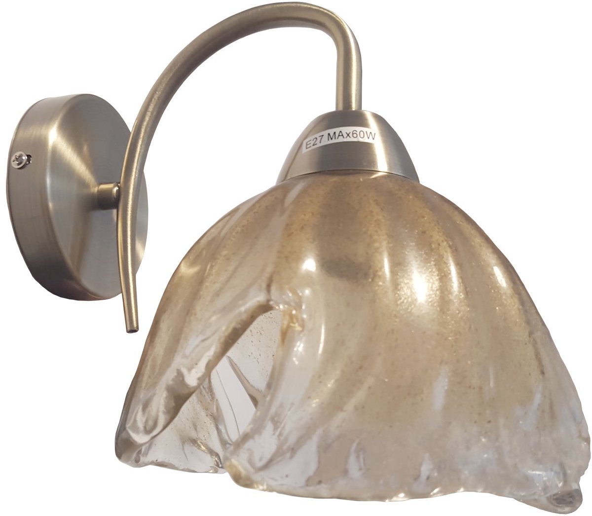 FRANK Wandlamp met Glazen Kap - Patina - E27
