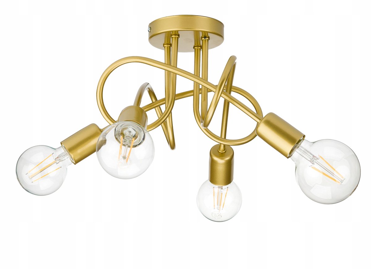 Gouden Loft Plafondlamp met 4x E27 Fitting - Stijlvolle Hanglamp