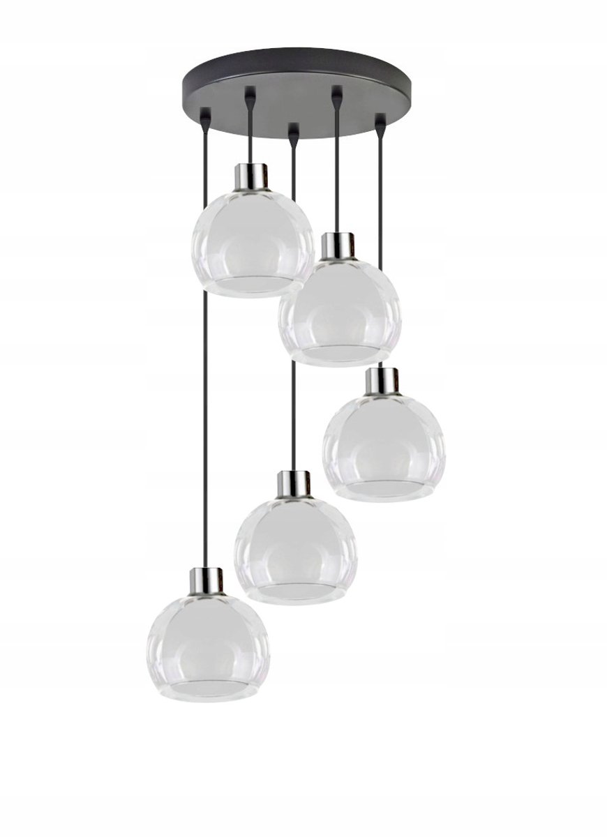Duo Hanglamp Zwart Metaal E27 5x60W Dubbele Kap