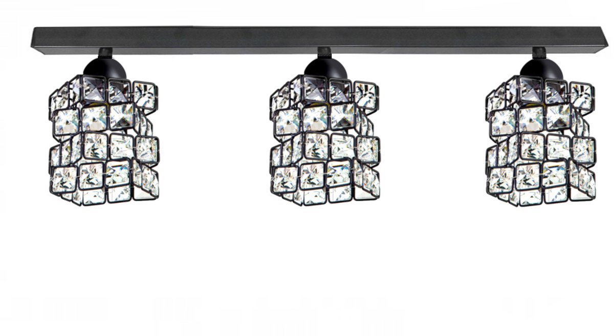 SPELL 202A LED Plafondlamp met Kristallen - Zwart