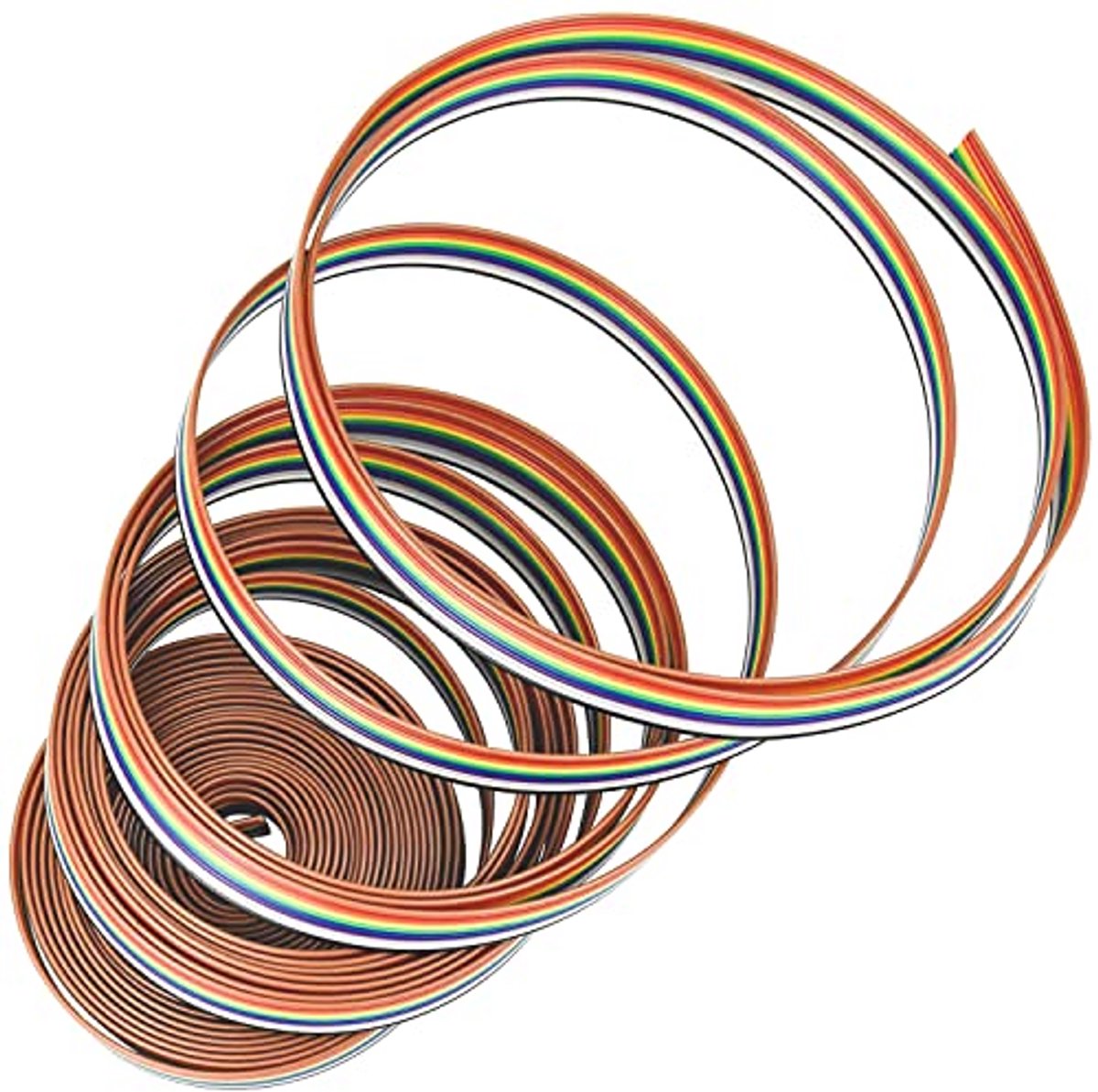Flexibele Regenboogkleurige IDC Lintkabel 10 M - 10 Pinnen voor Connectoren