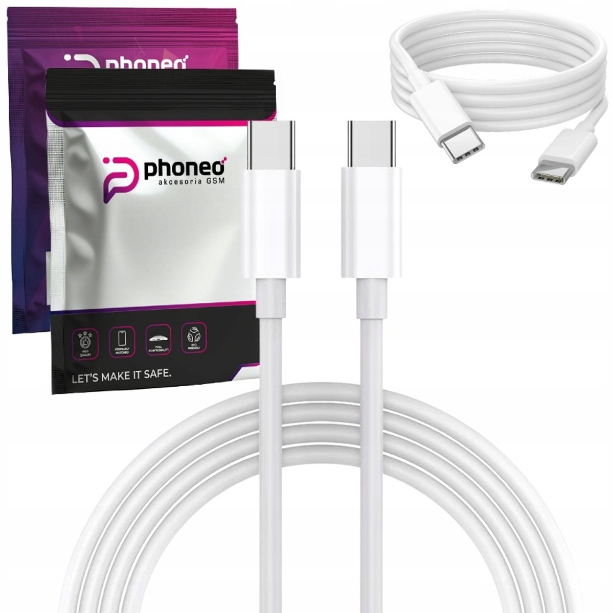 Phoneo USB-C naar USB-C Kabel 3.1 - 2M - Snelladen