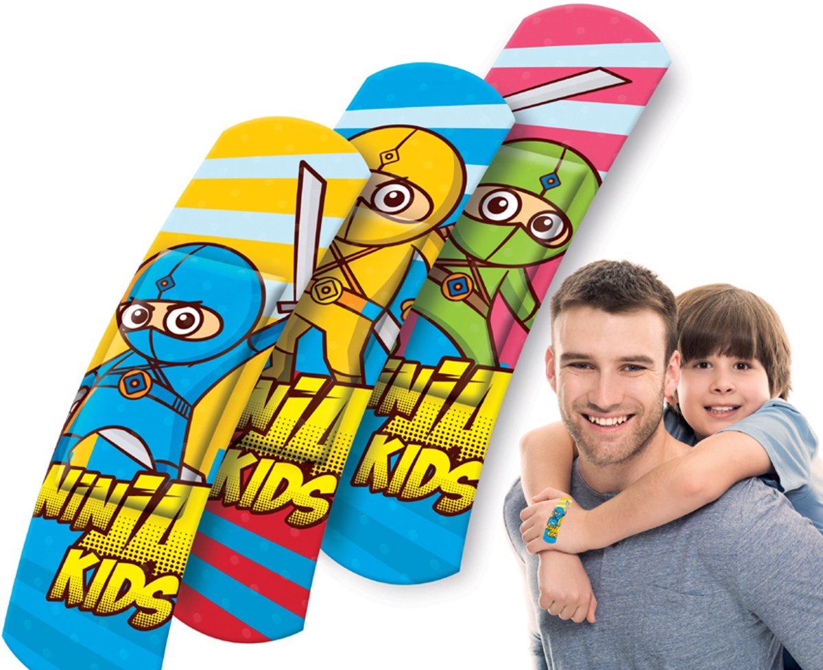 Lifemed kindergipsstrips 'Ninja's', 40-delig metalen doosje
