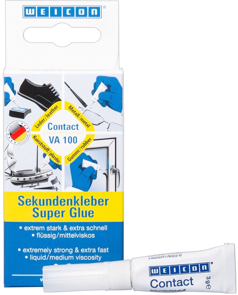 WEICON Contact VA 100 – 3 g cyanoacrylaatlijm – hoge viscositeit