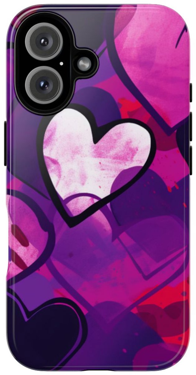 Levendig Popart Hartjespatroon – Telefoonhoesje Geschikt voor iPhone 16