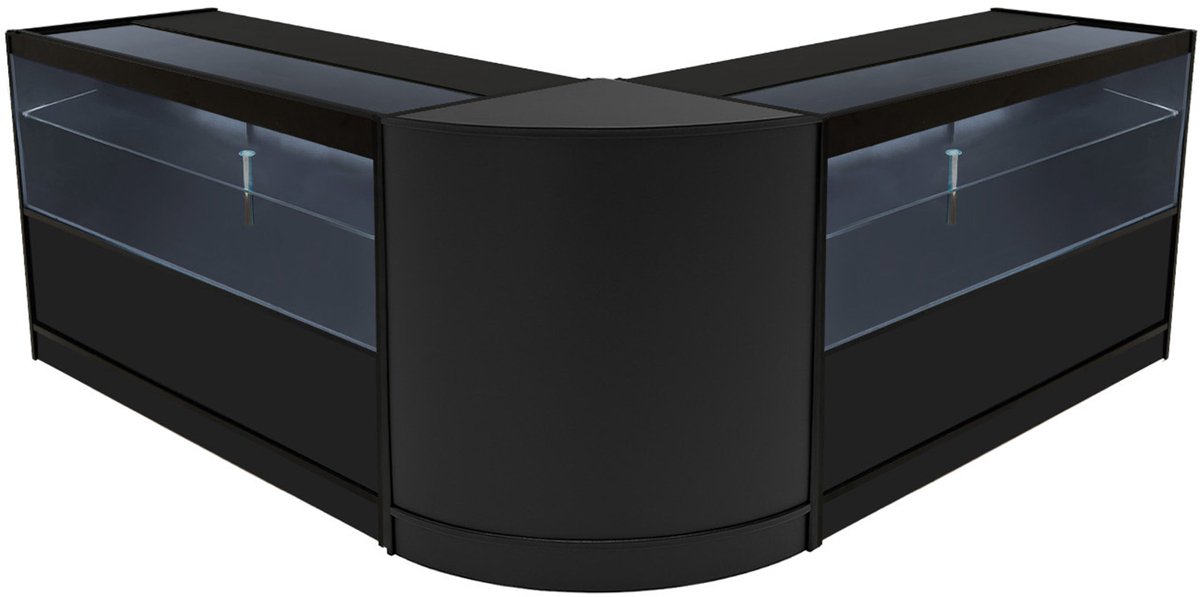 Selene led winkelbalieset - zwart - 2x150+60 cm - incl. 4 sleutels