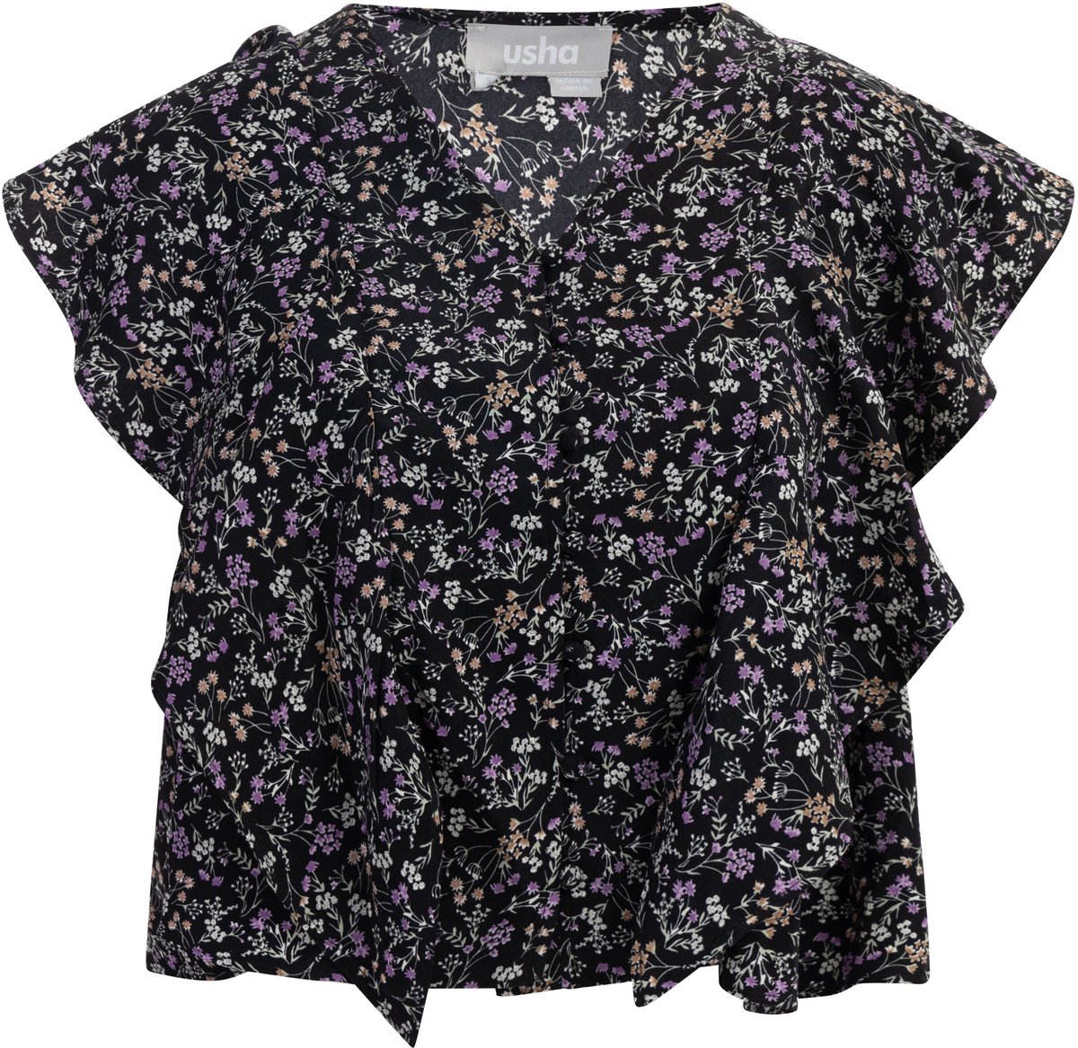 usha blouse met korte mouwen
