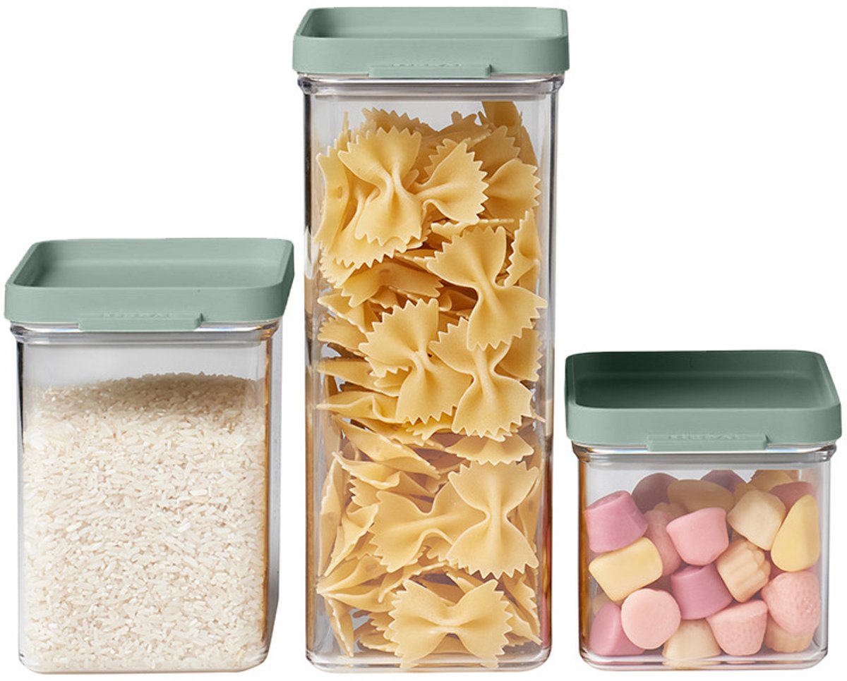 Mepal Omnia bewaardozen – 3-delige Set – Voorraaddoos – Nordic sage