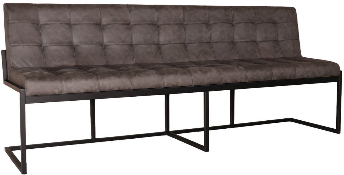 Eetkamerbank 220cm Vito antraciet microvezel eetbank