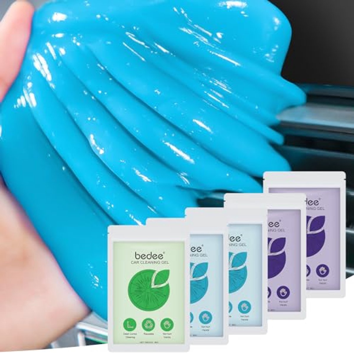 Auto schoonmaakset voor interieur - 5-pack herbruikbare klei voor efficiënte reiniging