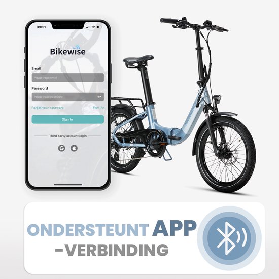 Elektrische Fiets JOBOBIKE ACE Pro - Elektrische Vouwfiets - tot 110 km Actieradius -360Wh Zitbuisaccu - 22kg Lichtgewicht - 20 inch Wielen - Shimano 7 Versnellingen - 250W Achterwielmotor - Hydraulische Schijfremmen - Blauw — afbeelding 4