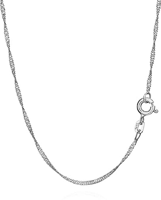 Zilveren bicolor ketting voor dames | -NL