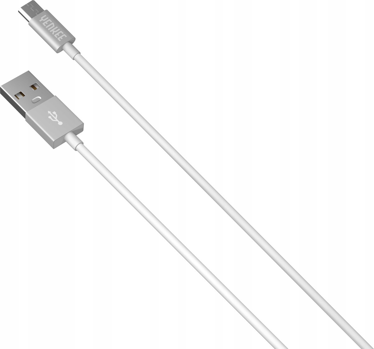 Yenkee Micro-USB Kabel 1m Nylon Oplot Aluminium Duurzaam Wit