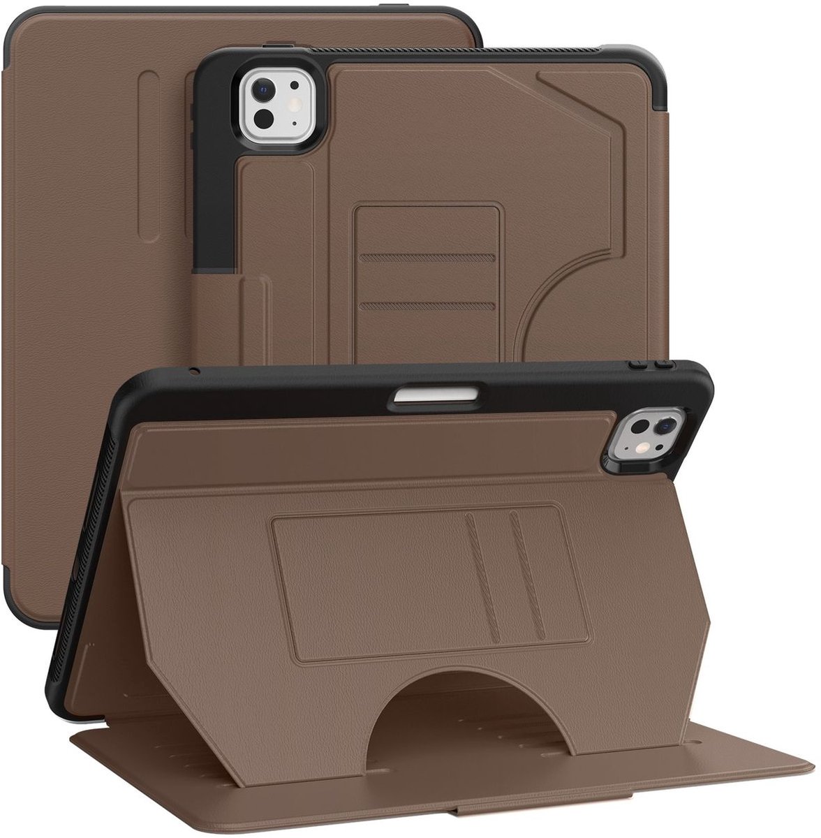Mobigear Tablethoes geschikt voor Apple iPad Pro 11 Inch (2025) Hoes | Mobigear Magnetic Folio Bookcase + Stylus Houder - Bruin