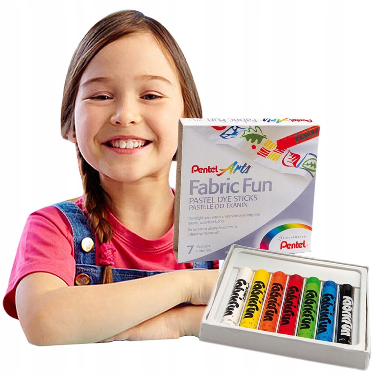 Pentel Pastels voor Stof - 7 Levendige Kleuren