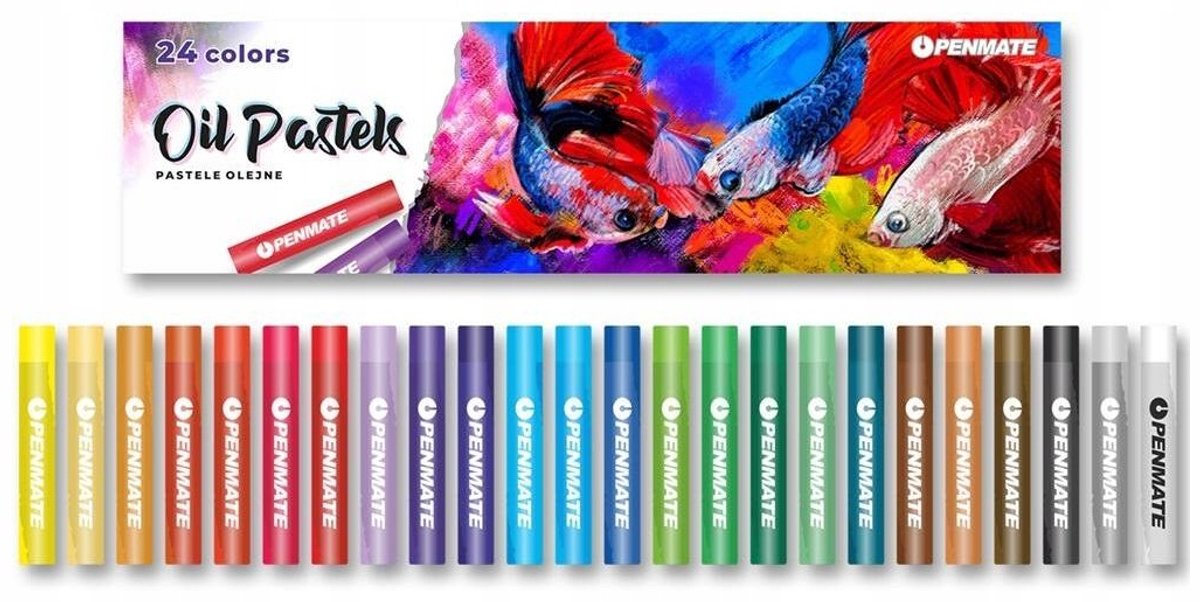 Penmate Oliepastels Set - 24 Levendige Kleuren