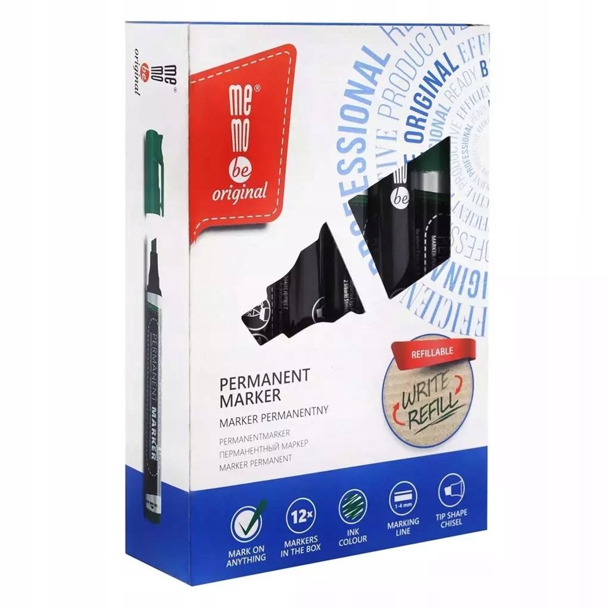 MemoBe Permanente Markers Groen - 12 Stuks
