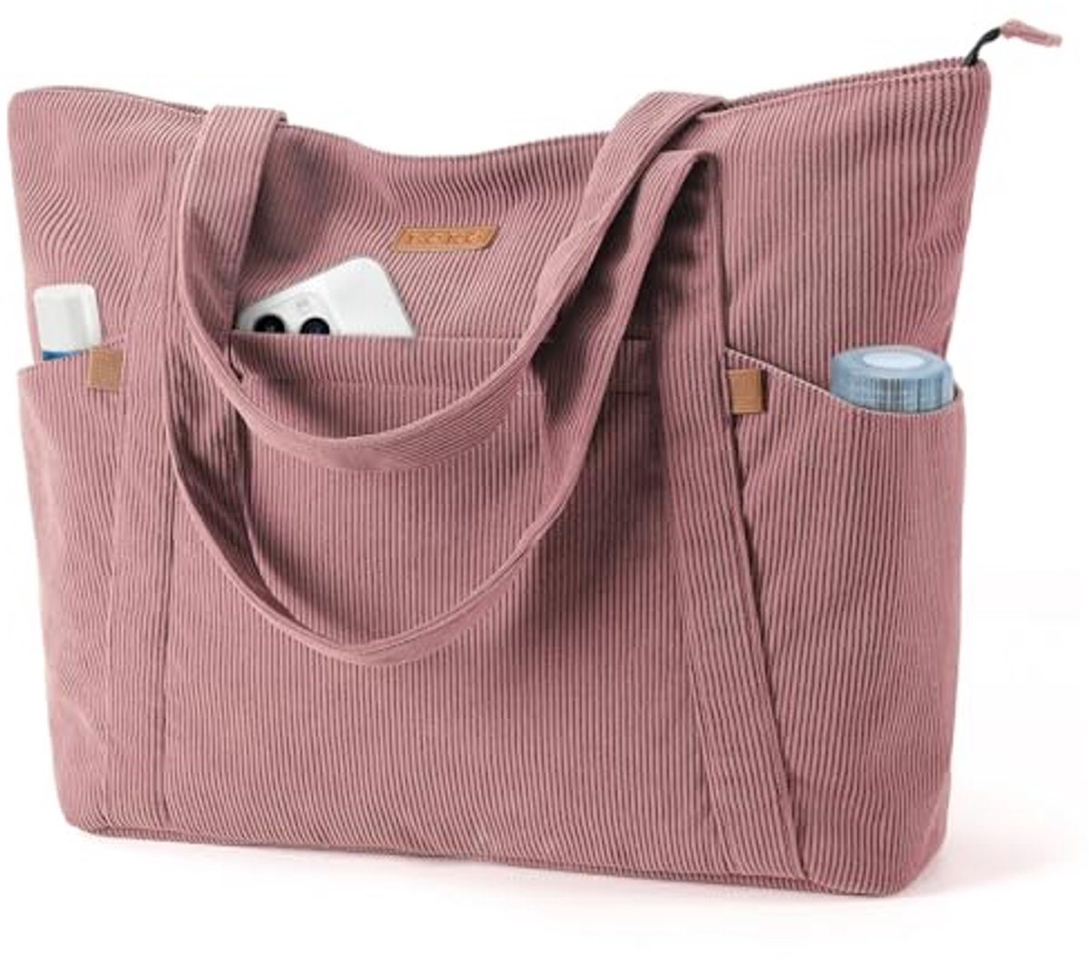 Grote tote bag met laptopvak voor dames - veelzijdige schoudertas voor school en werk