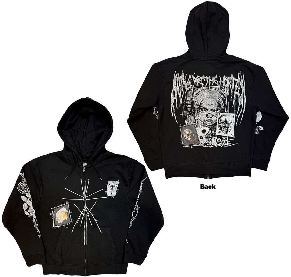Bring Me The Horizon - Nailed Symbol Vest met capuchon - XL - Zwart