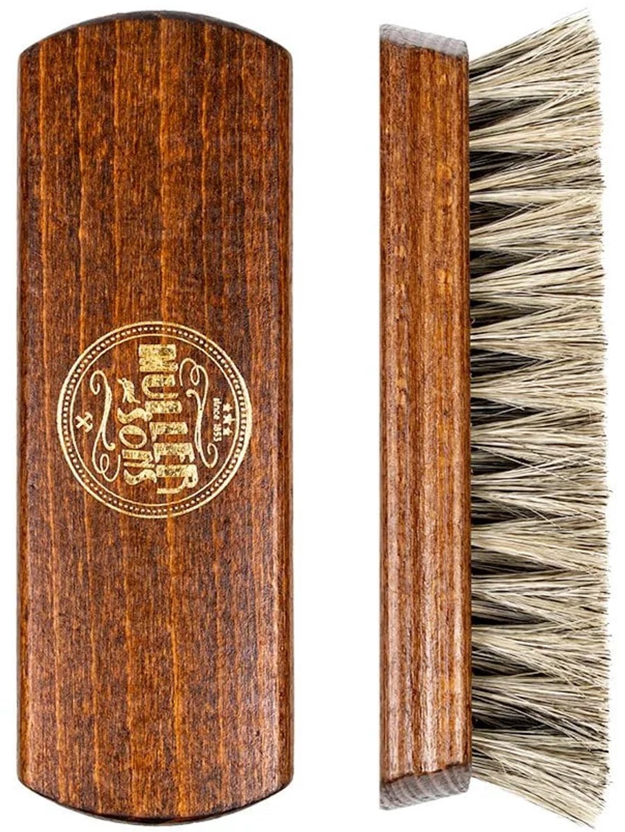 Muller & Sons | Luxe Uitwrijfborstel | Extra zacht Paardenhaar | Schoenborstel voor leer