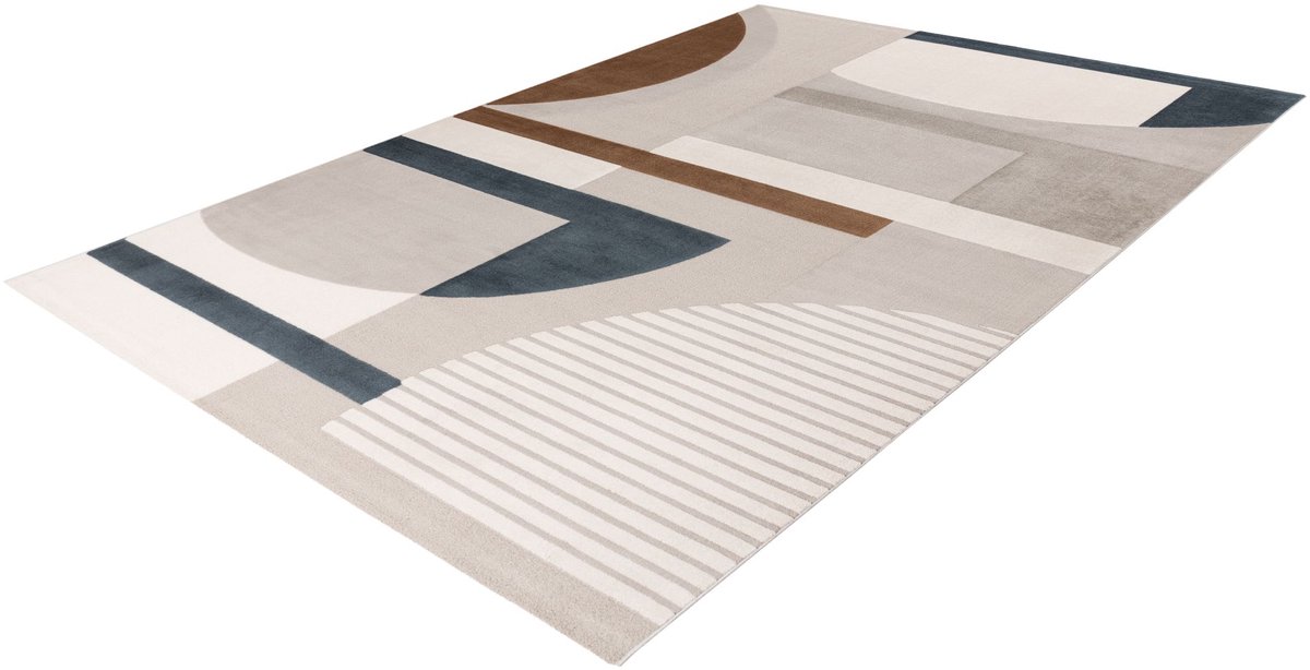 Batucci Vloerkleed - Modern - Abstract Design - Rood Blauw Beige - Zacht en Comfortabel - Ideaal voor Woonkamer en Slaapkamer