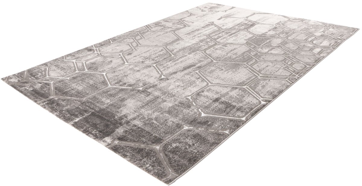 Lalee Vloerkleed - Tapijt - Karpet - Marmerlook - Superzacht - 3D-effect - 120x170 cm Zilver