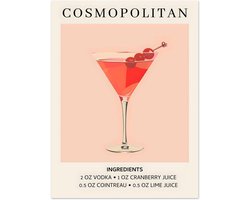 Cosmopolitan cocktail - Ingrediënten poster 30x40 cm