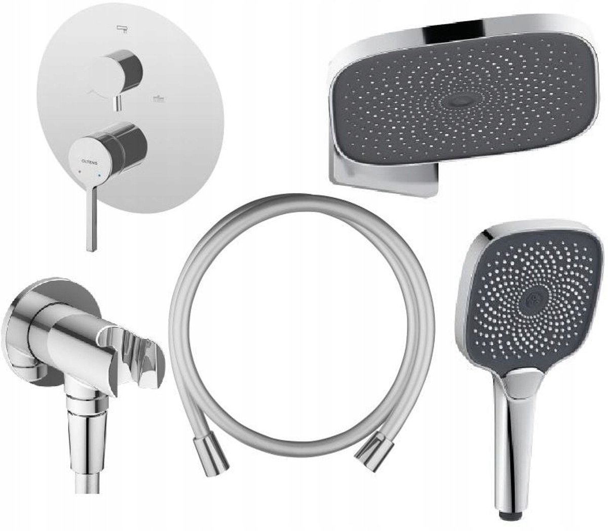 Oltens Rann Douchekraan Set: Inbouw, Regendouche & Handdouche
