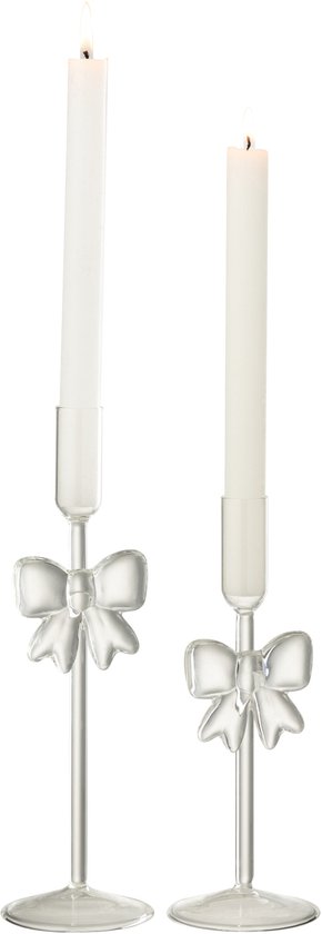 J-Line bougeoir - verre - transparent - set de 2