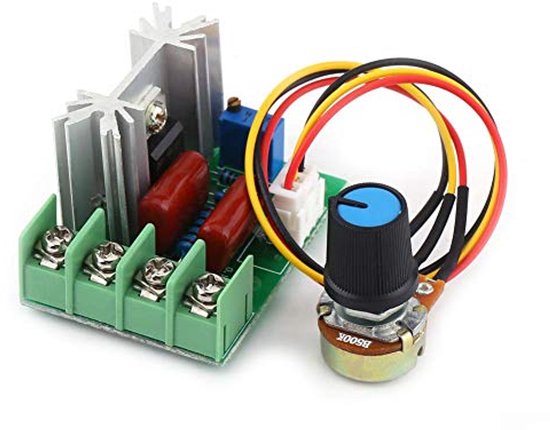 JZK Thyristor Spannungsregler – AC 50–220 V, 2000 W, 25 A, Mit Drehknopf & Kabel – Für Dimmer, Temperaturregelung, Motorsteuerung – Kompakt (47 X 35 X 27 Mm)