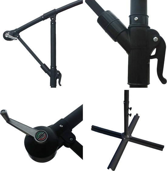 Parasol déporté OAHU rond 3m de diamètre fuchsia