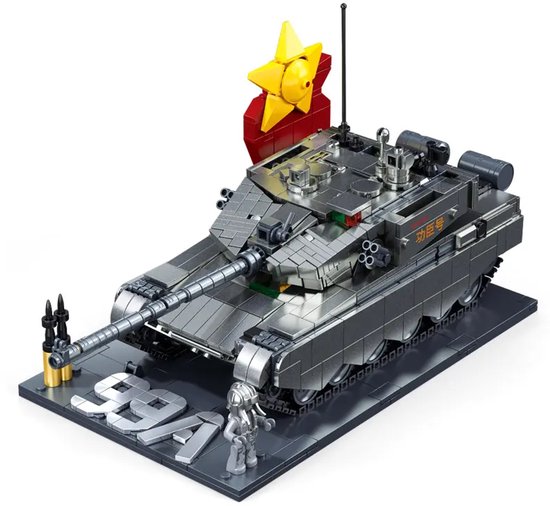 Sluban - M38-B1234 ZTS-99AS tank bouwset | WW2 Army constructie modelbouw | Educatief militair & leger speelgoed bouwpakketten voor kinderen & volwassenen | Incl. 1 minifigure soldaat | 1312 bouwstenen