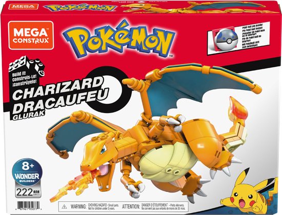 MEGA Pokémon Charizard - 222 blokken - Bouwstenen