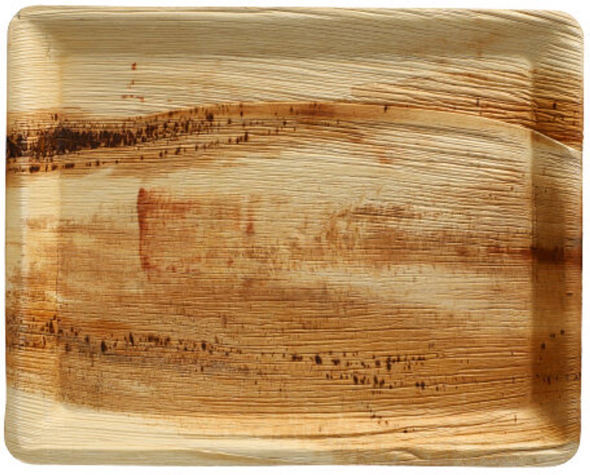 25 Dienbladen, Palmblad "pure" hoekig 2 cm x 26 cm x 32 cm