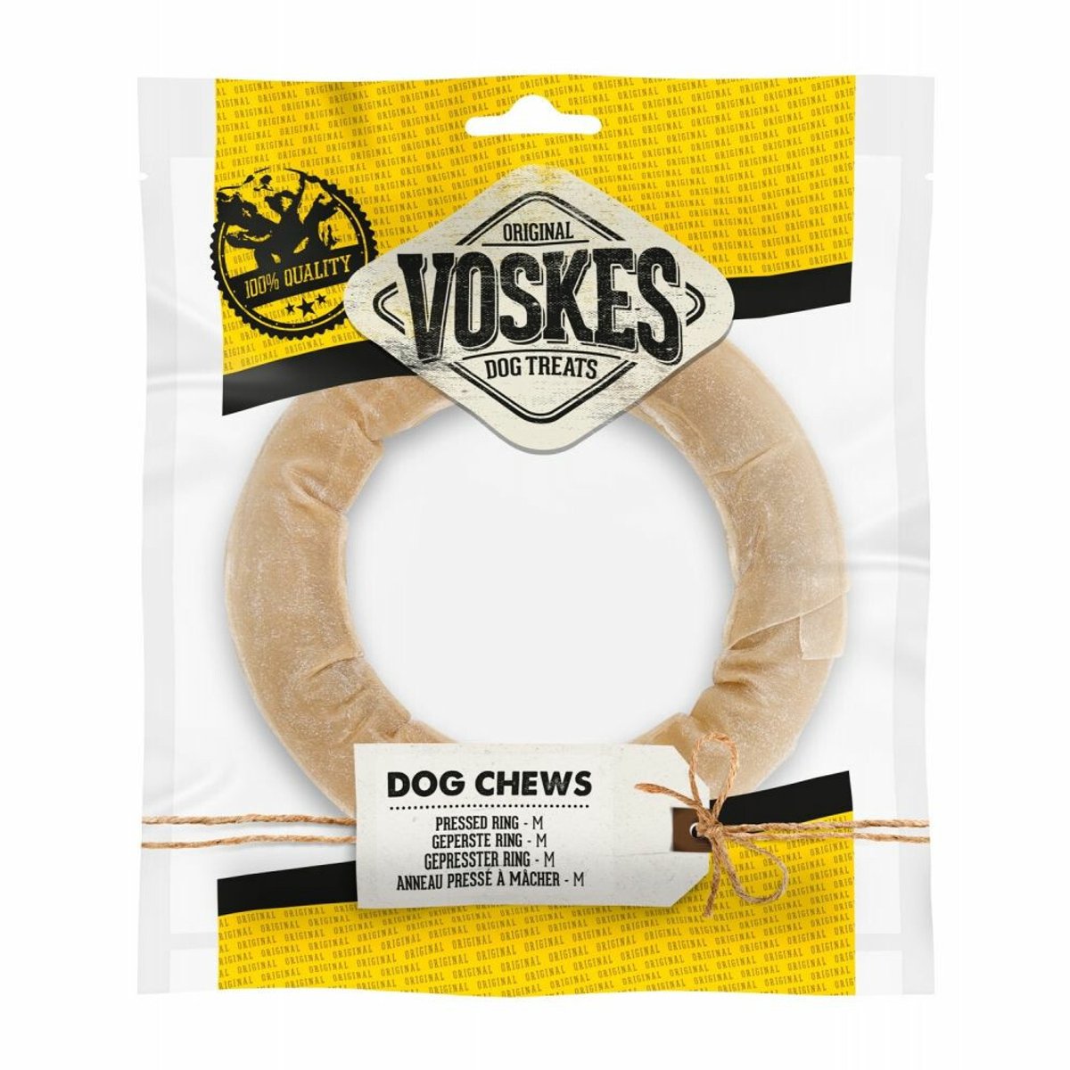 Voskes Hondensnack Geperste Ring M - 10 x - Voordeelverpakking