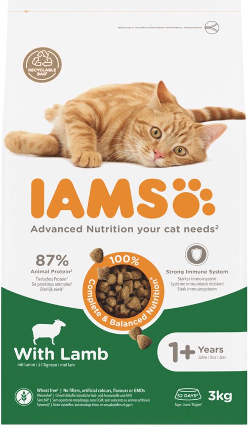 IAMS Kat Adult Lam - 3 x 3 kg - Voordeelverpakking