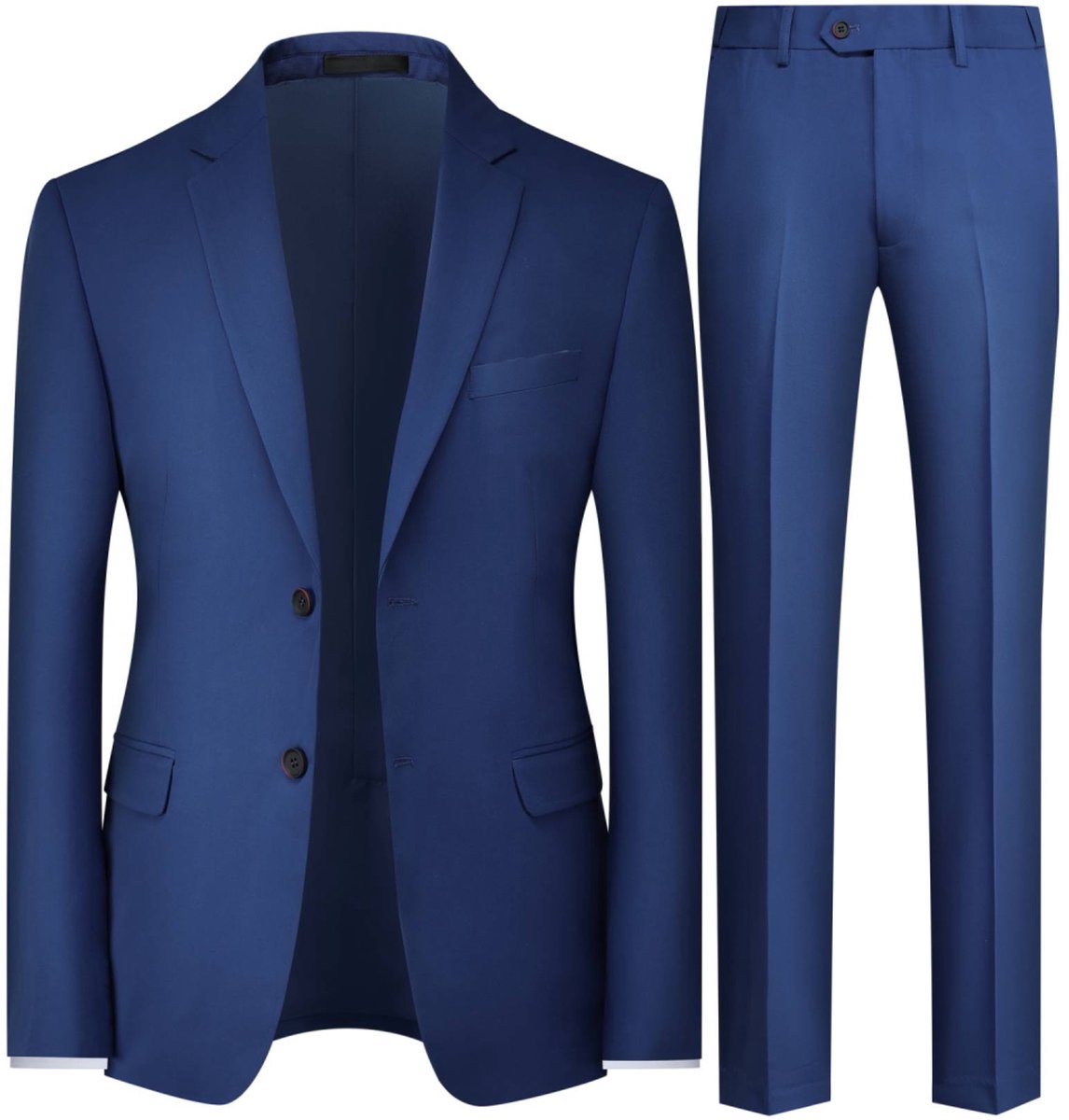 ALLTHEMEN Heren Tweeknoops Pak Regular Fit - Middenspleet Effen voor Zakelijk - M