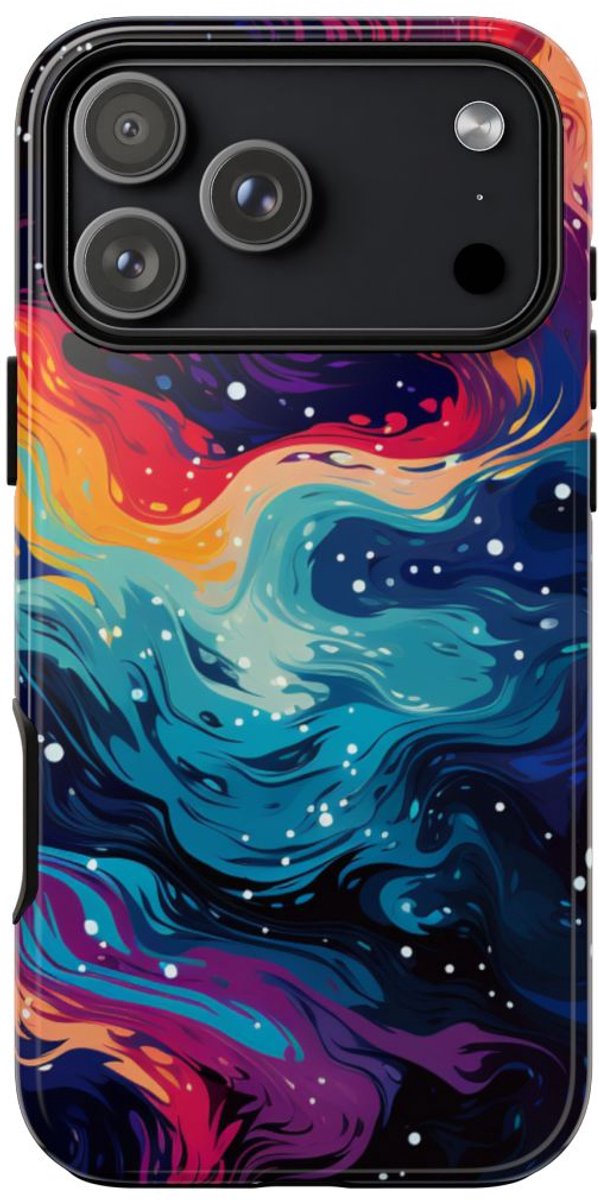 Kleurrijk Abstract Galaxy Patroon – Telefoonhoesje Geschikt voor iPhone 17 Pro Max