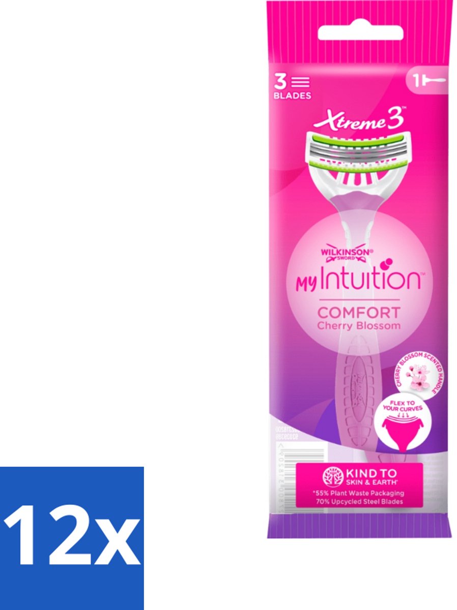 12 x Wilkinson - Wegwerpscheermesjes - Xtreme 3 Beauty - Comfortabel - 1 scheermesje - Wegwerpscheermes - Scheermesje - Scheermes Dames - Scheermes Xtreme - Scheermesje Comfort