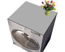 Beschermhoes voor wasmachine 60 x 60 cm in grijs - stofbescherming, stofhoes, afdekking