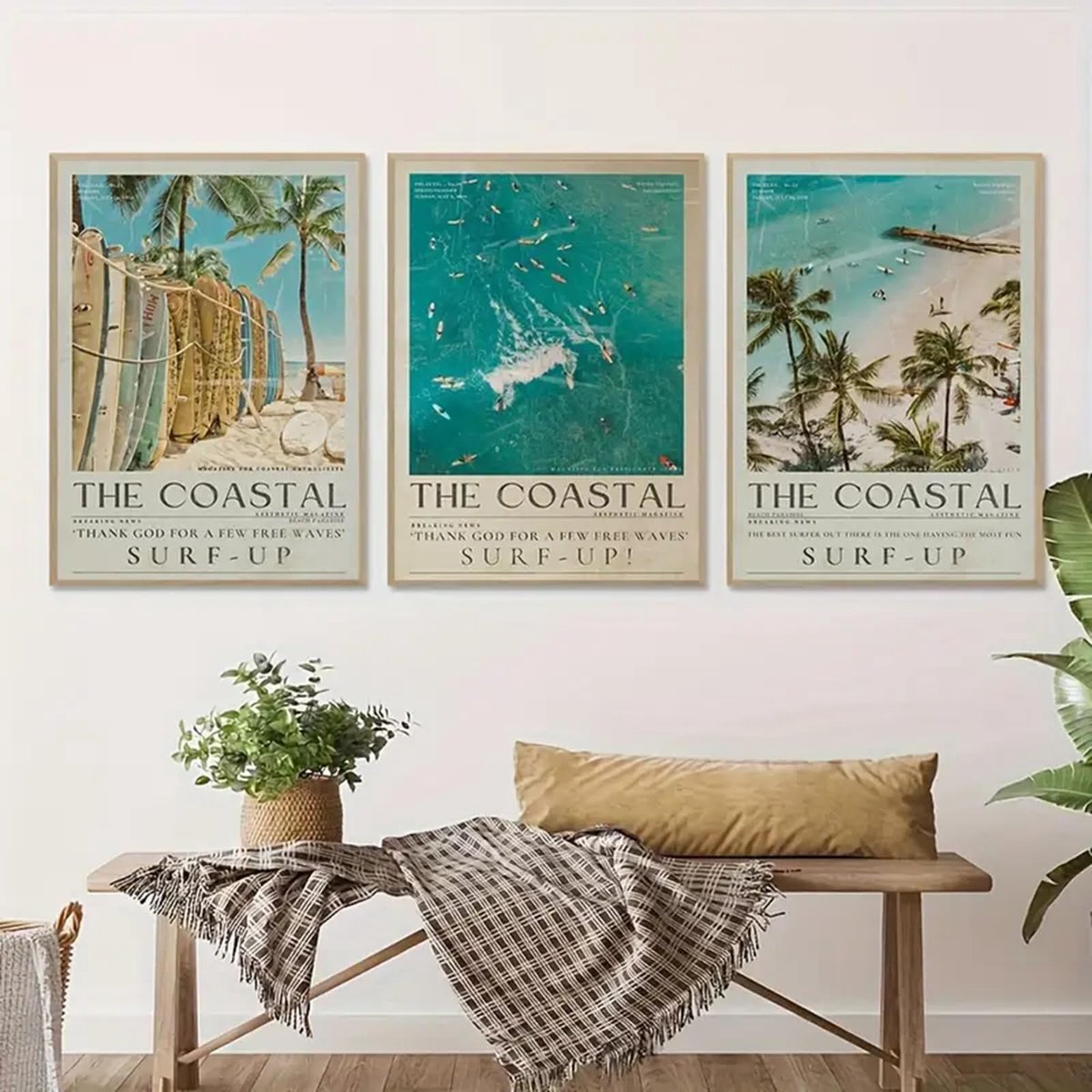Azomor® Set van drie stijlvolle Hawaiiaanse posters voor een ontspannen sfeer